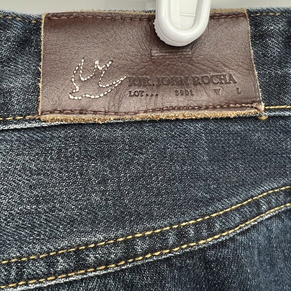 RJR Rocha John Men's Straight Leg Mid Rise Regular Buttons Blue Jeans Size 40x32 - Picture 8 of 14